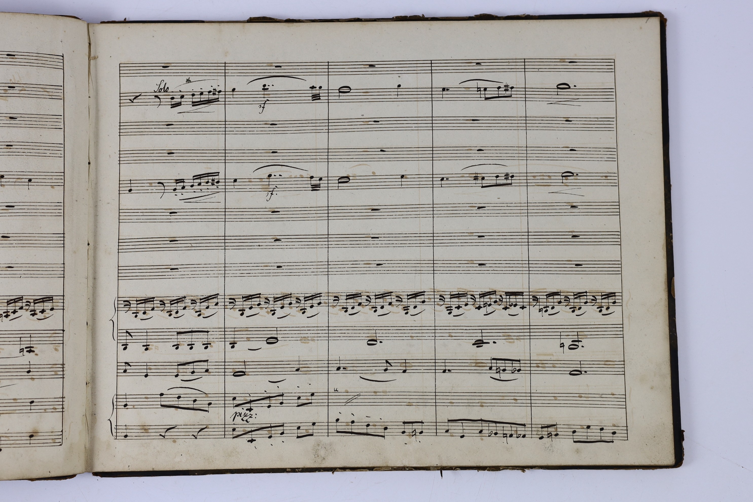 Schneider, Friedrich von - Overture (tragisch) fur ganzes Orchester - manuscript orchestral score, title and 48pp. 13 stave sections, with orchestration and the dynamics